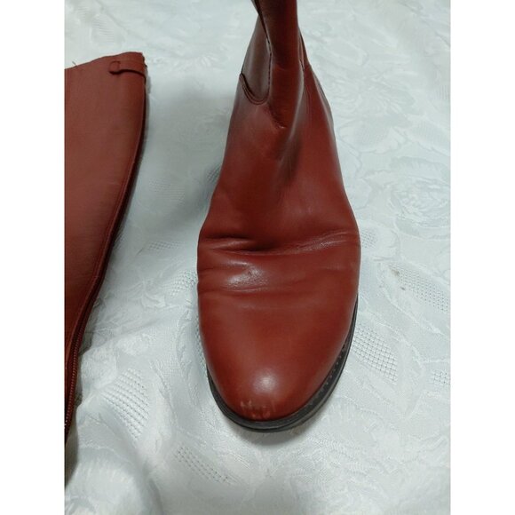 Sam Edelman Penny Whiskey Brown Leather Riding Boots Zip 10 M - Picture 6 of 16